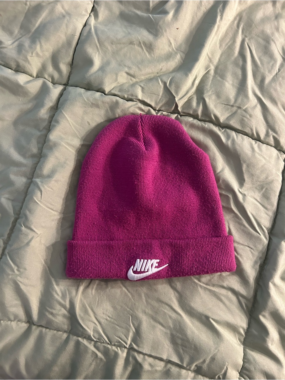 Nike Fuchsia Beanie with White Logo